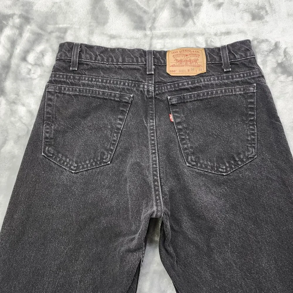 Vintage Levi's Jeans Mens W32* L34‎ Black 550 Relaxed Fit Tapered Leg Casual